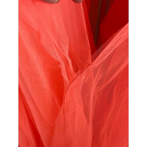 Bronx and Banco Taraji Tiered Ruffle Tulle Sheer Cutout High Low Maxi Gown Sz XS - Picture 11 of 14